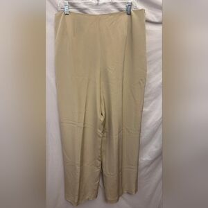 Vtg Talbots Pure Silk Pants Womens 16 Beige Office Careerwear Quiet Luxury